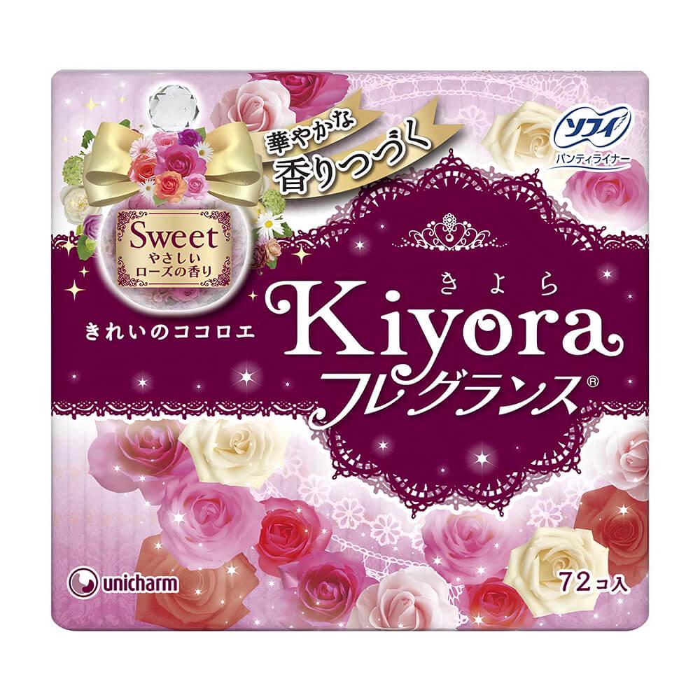 Прокладки ежедневные Sofy Kiyora Sweet с нежным ароматом розы 72 шт. (4903111375677)