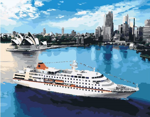 Картина по номерам Brushme Лайнер в Сиднее (GX25606) Картина по номерам Brushme Лайнер в Сиднее (GX25606)