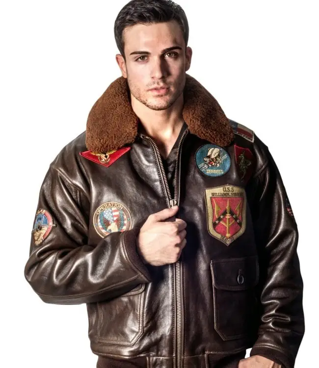 Куртка шкіряна Top Gun Offical Signature Series Jacket S Brown (TopGunBS) - фото 3