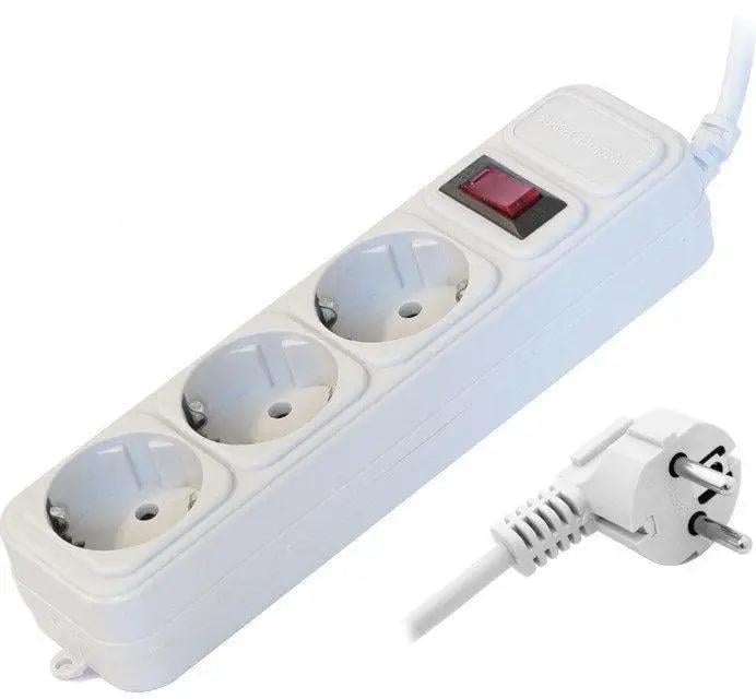 Подовжувач FL-BL з мережевим фільтром 3 розетки 8 м Білий