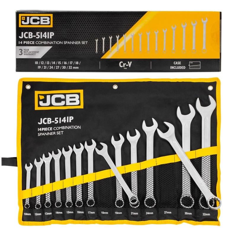 Набір ключів рожково-накидних JCB (BAMFORD) Tools в чохлі 6-24 мм 16 од. (JCB-5161P)