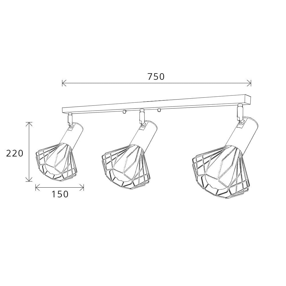 Світильник лофт MSK ELECTRIC Diadem NL 22151-3 CR настінно-стельовий Хром - фото 4