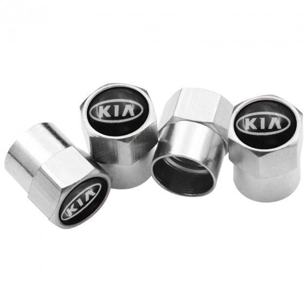 Набор колпачков на ниппель для автомобиля SUNROZ Caps Short Кіа 4 шт. Silver