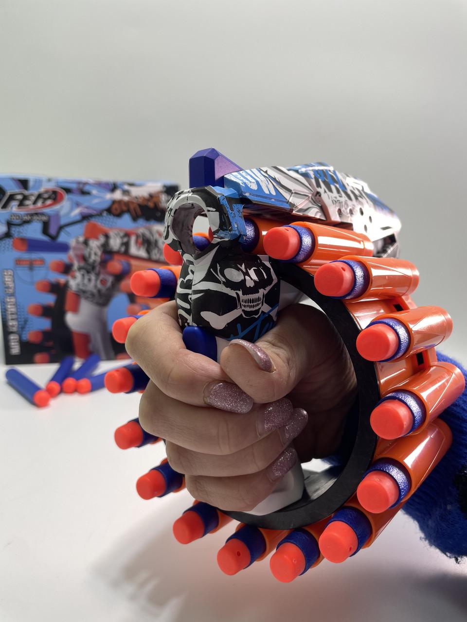 Пистолет AK 9298 60/2 механический принцип работы/стреляет мягкими патронами/20 патронов/в коробке - фото 2