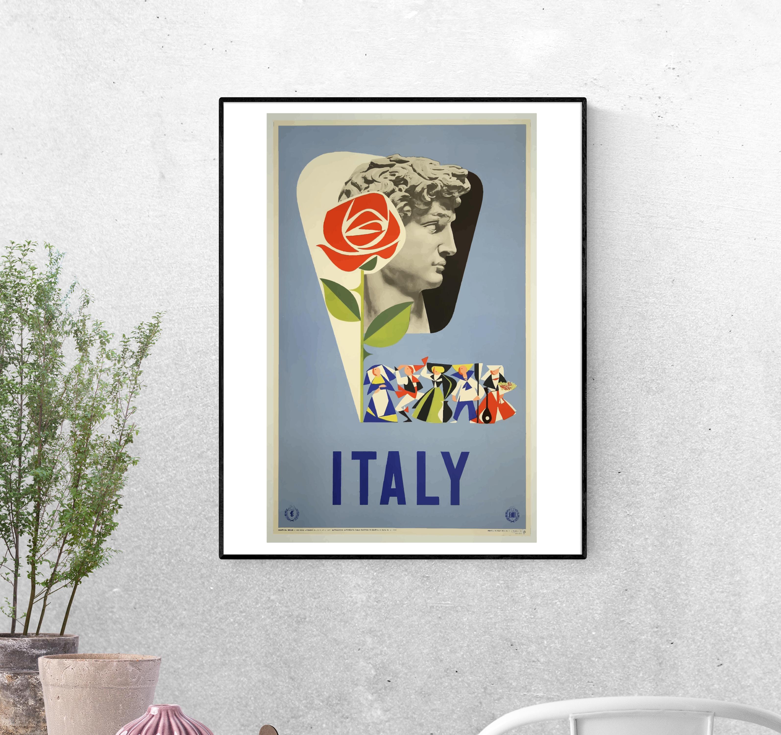 Тревел-постер Скульптура Давид Микеланджело формат А-2