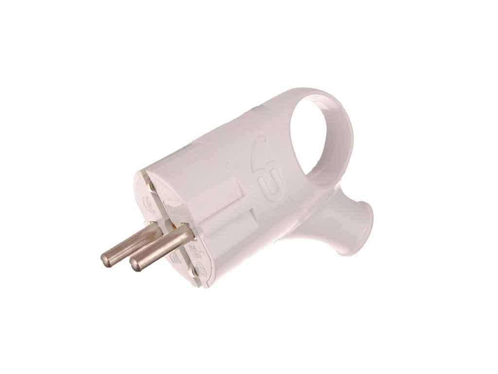 Вилка Electrohouse с/з ЕН угловая с ручкой Garant Белый (208611)