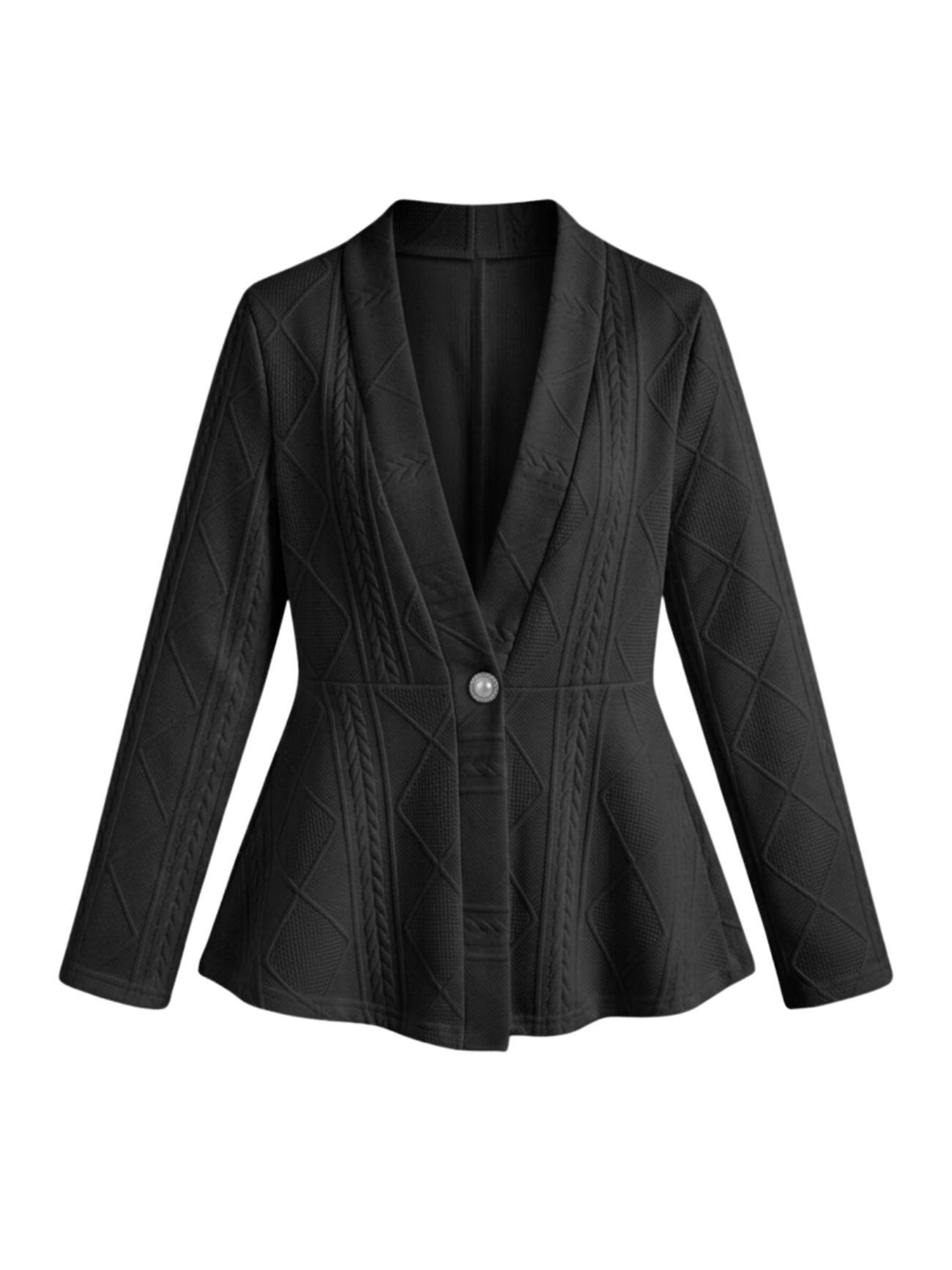 Блейзер приталенный фактурный ElegantFlare S Черный (3758)