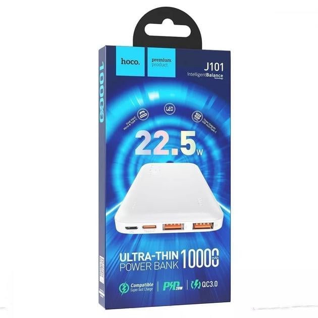 Повербанк Hoco J101 Astute 10000 mAh 22,5W White - фото 4