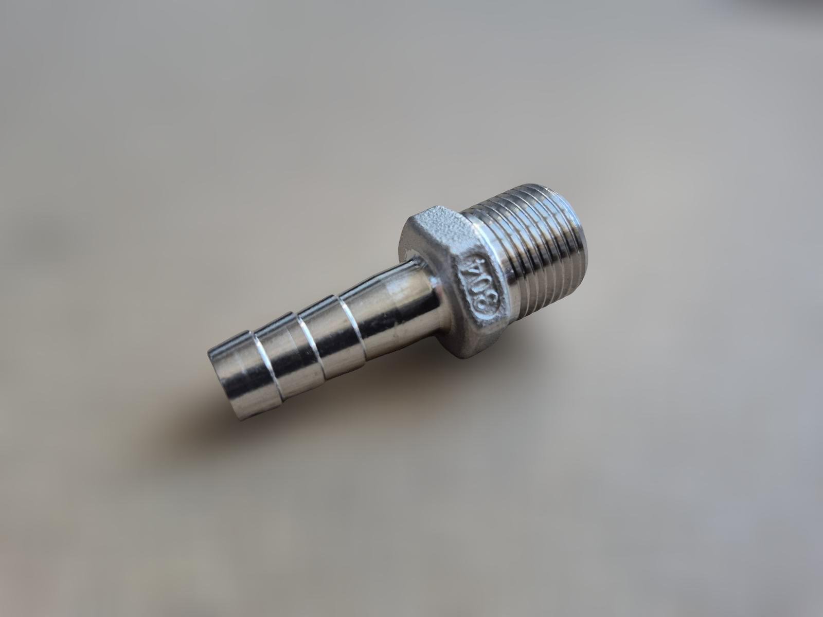 Штуцер шланговий різьбовий DN10 AISI304 BSPP Class-150 ялинка н/ж сталь 10 мм 3/8" (29203310) - фото 8