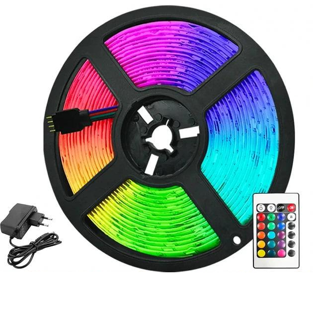 Светодиодная лента RGB 3528 5 м с пультом и блоком питания (3177853221)