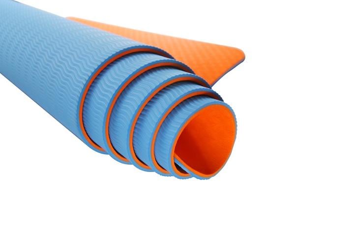 Килимок для йоги та фітнесу U-Powex TPE Yoga mat 183х61х0,6 см Orange/Blue (20176192) - фото 3