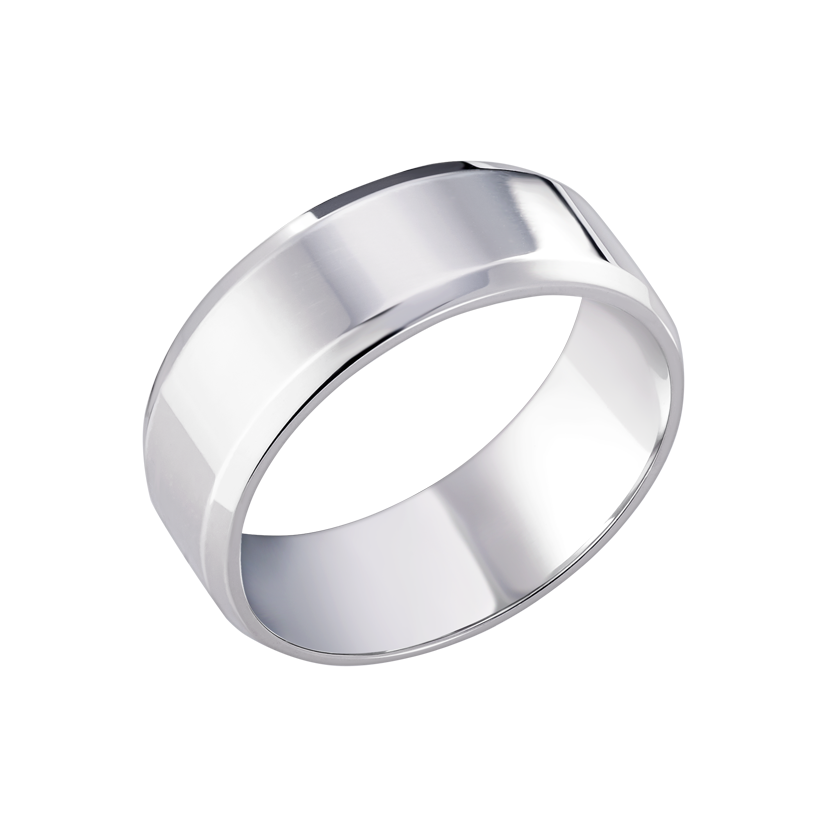 Обручка срібна класична широка р. 18