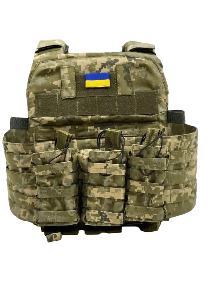 Плитоноска с трема подсумками под магазины АК ЗСУ ММ-14 Пиксель (33697)