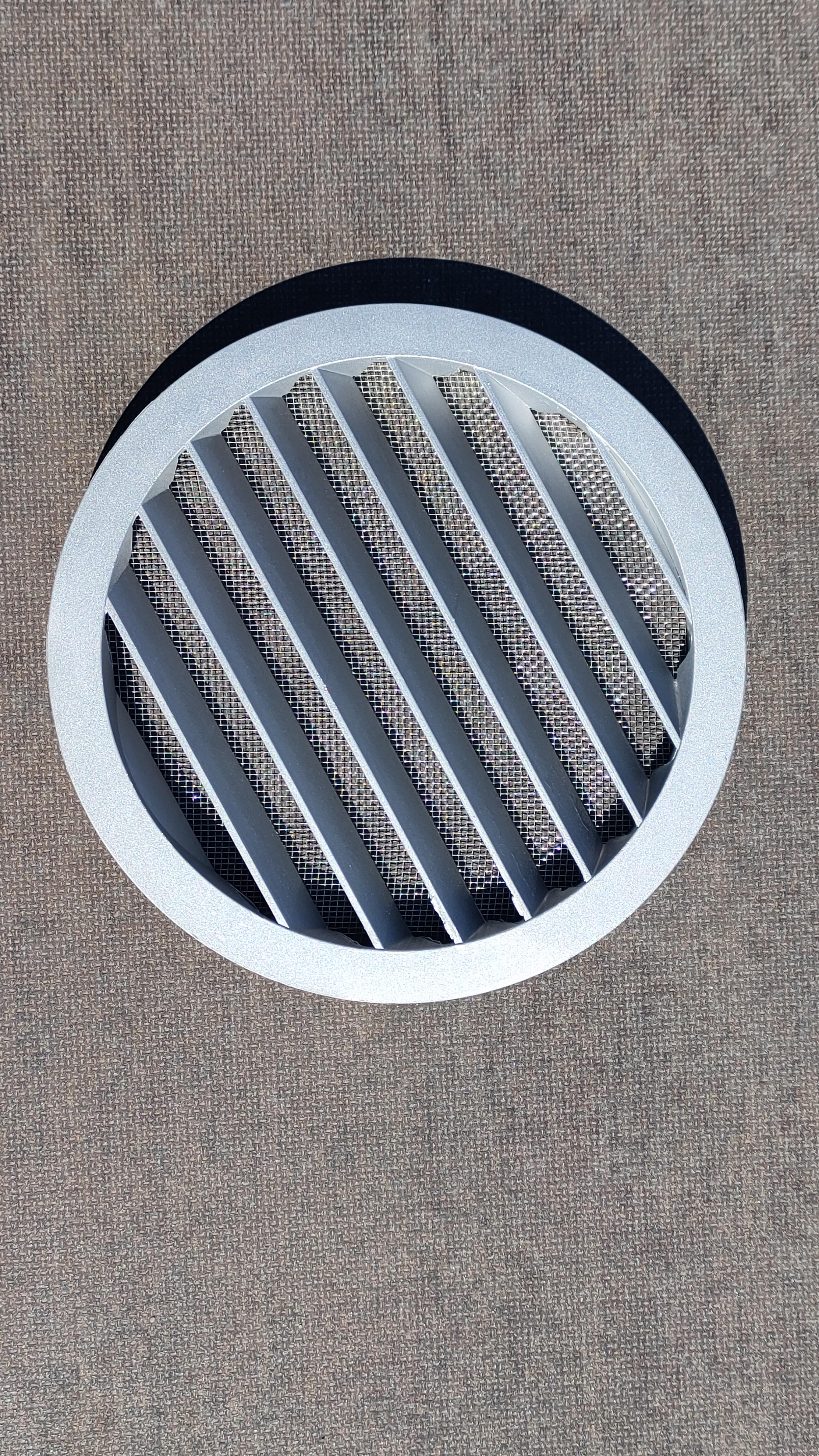 Решітка вентиляційна зовнішня ELC-250 з сіткою кругла/алюмінієва d 250 мм Сірий - фото 3 Решітка вентиляційна зовнішня ELC-250 з сіткою кругла/алюмінієва d 250 мм Сірий - фото 3