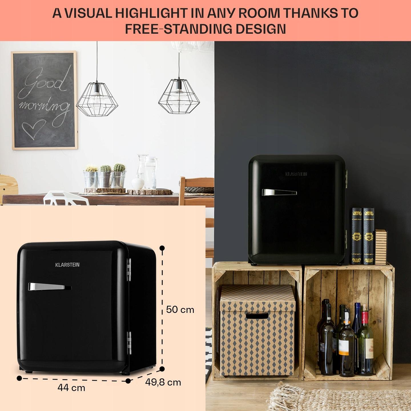 Холодильник мини ретро KLARSTEIN Audrey 2 уровня 48 л (10040738) - фото 5 Холодильник мини ретро KLARSTEIN Audrey 2 уровня 48 л (10040738) - фото 5