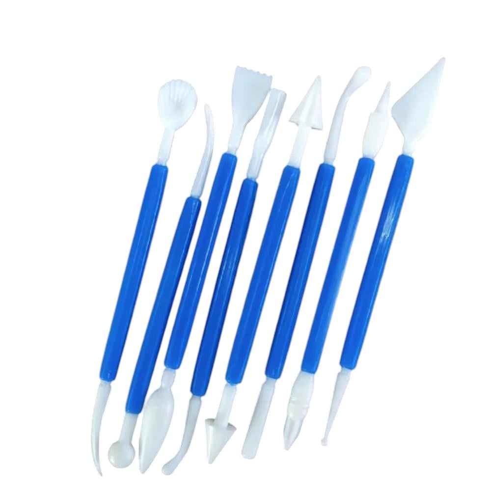 Набор стеков для мастики Stenson R32635 22х9 см 8 шт. Синий/Белый (615405)