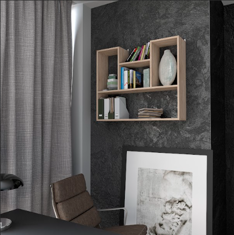 Полиця навісна 900х750х200 мм на 5 відділів Дуб Сонома (T-12) - фото 2