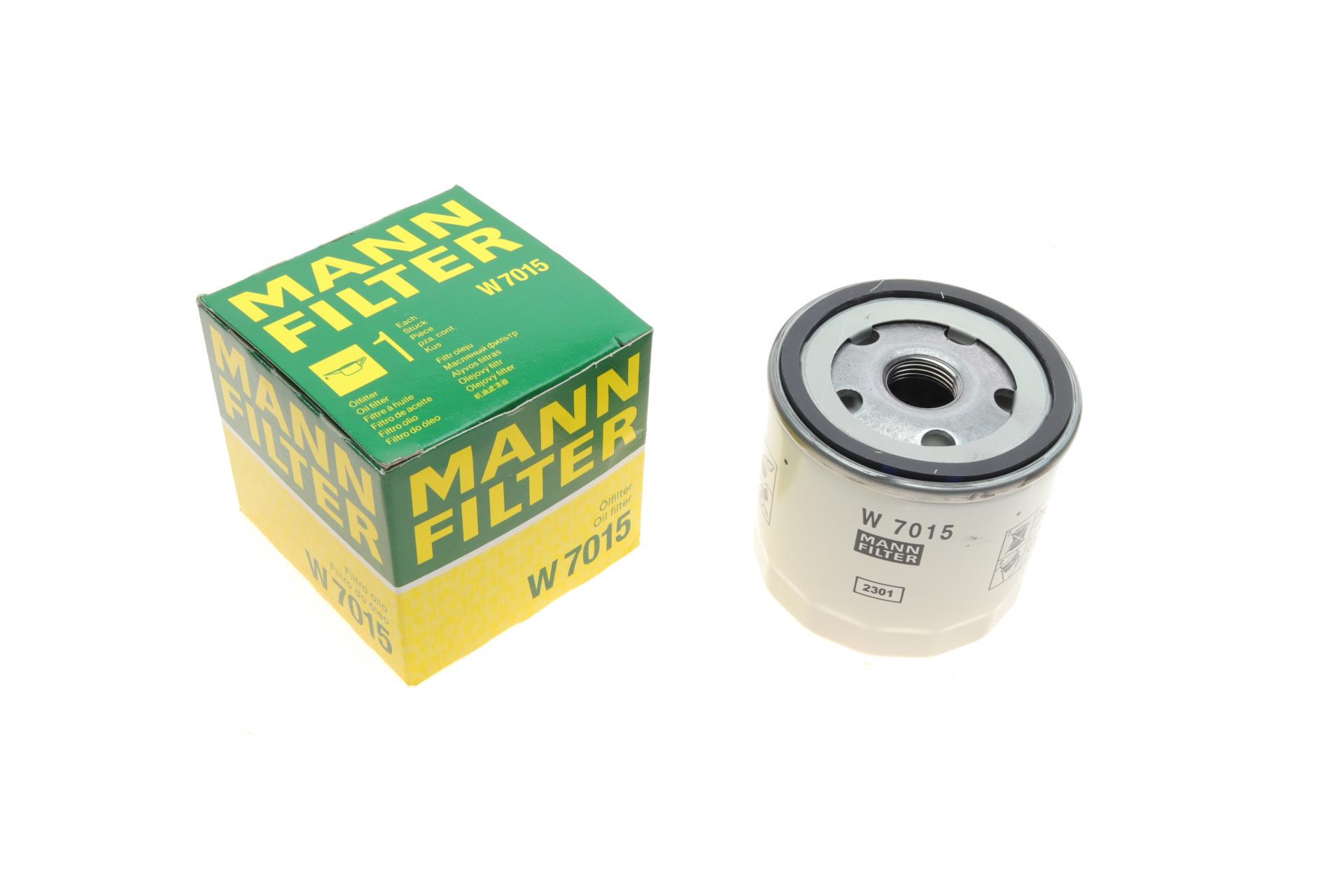 Фільтр масляний Mann-Filter для Ford Focus 1,8-2,0 04-12/1,0-2,3 Ecoboost/1,6Ti-VCT 12-/Range Rover 2,0-2,2 11- (W 7015)