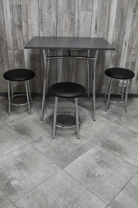 Комплект кухонний Teddy Тріо стіл/табурети 3 шт. 60х80х75 см Чорний