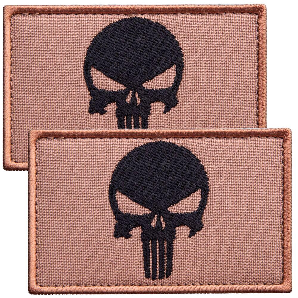 Набор шевронов с липучкой PUNISHER Череп Каратель 5х8 см 2 шт. Кемел (24796)