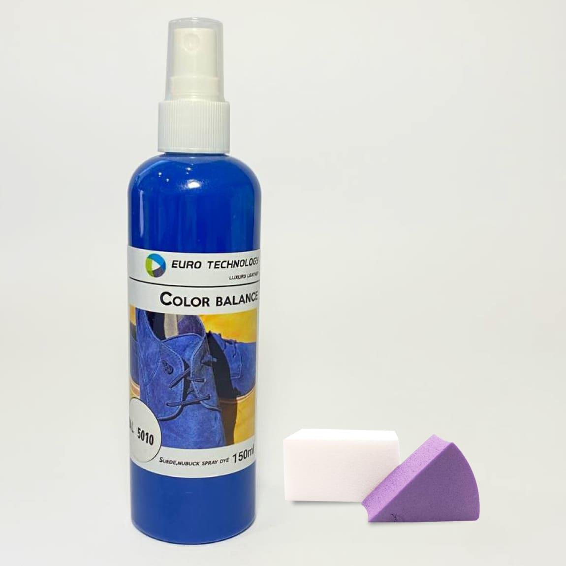 Спрей-краска Euro Technology для замши/велюра/нубука 150 мл Голубая горечавка RAL 5010 - фото 1 Спрей-краска Euro Technology для замши/велюра/нубука 150 мл Голубая горечавка RAL 5010 - фото 1