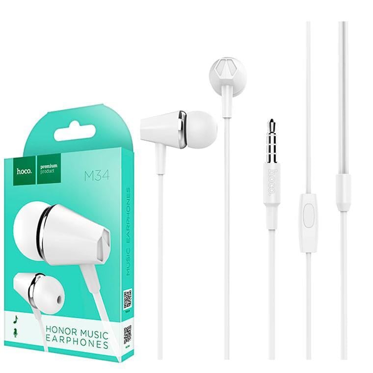 Наушники с гарнитурой Hoco M34 White (20472) Наушники с гарнитурой Hoco M34 White (20472)