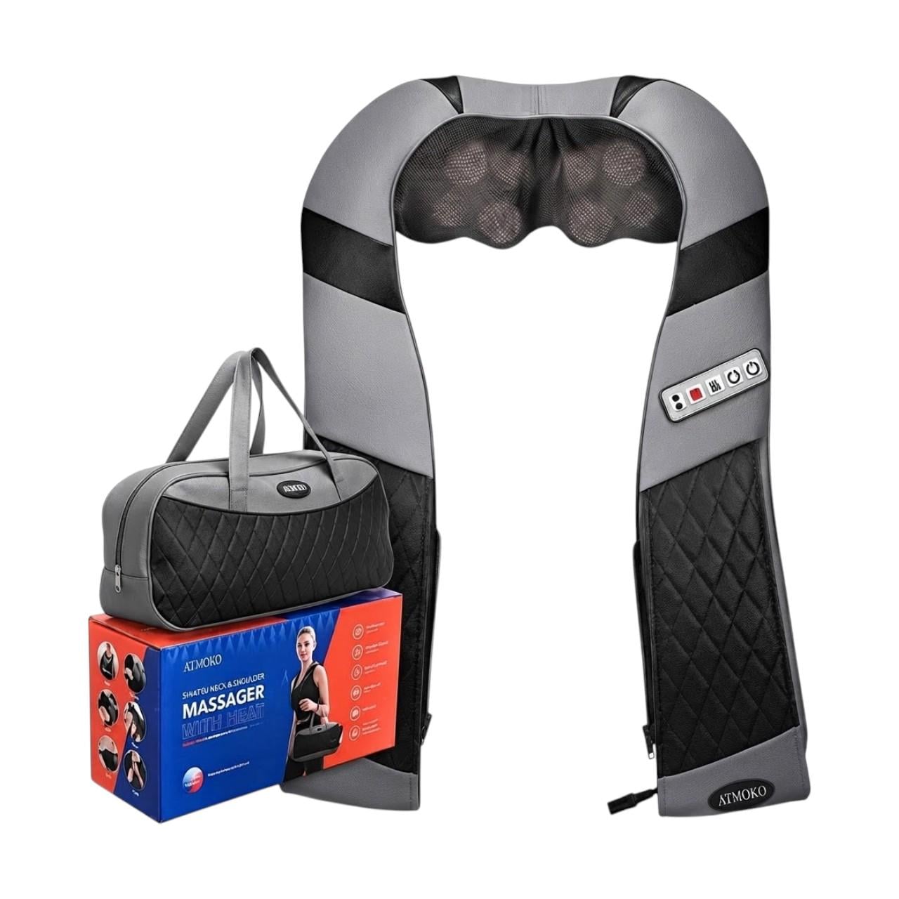 Масажер для шиї та плечей ATMOKO HP117A Shiatsu з підігрівом і сумкою (37633989)