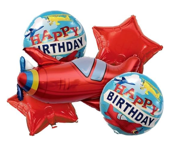 Набор воздушных шаров фольгированных Самолет 5 шт. (2989167714)