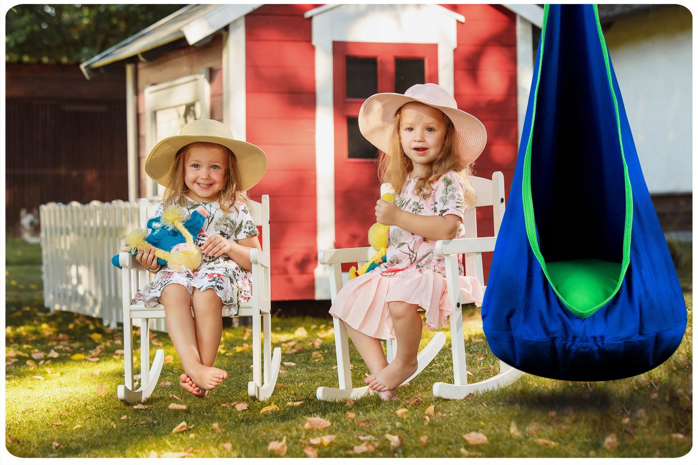 Кресло-качели подвесные NEO-SPORT кокон и подушка Синий (110000) - фото 5