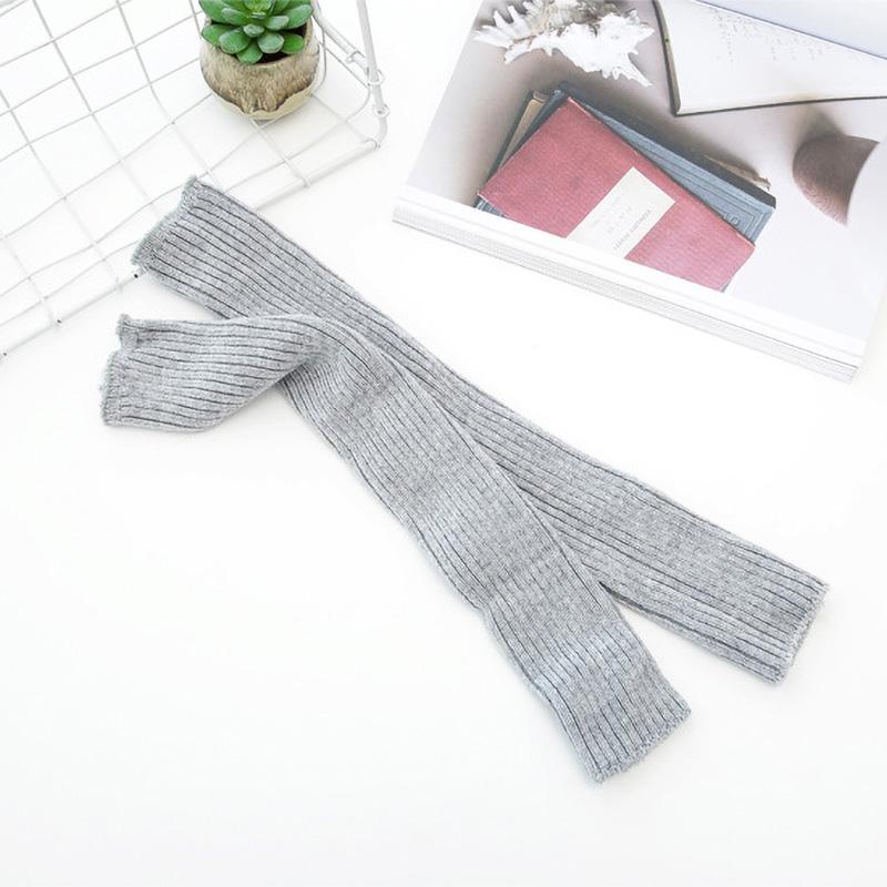 Мітенки в рубчик довгі One size Світло-сірий (1633) - фото 4