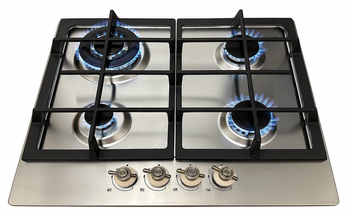 Варильна поверхня газова Luxor PGE 640 SSD Gold Italy Subuf Turbo нержавіюча сталь