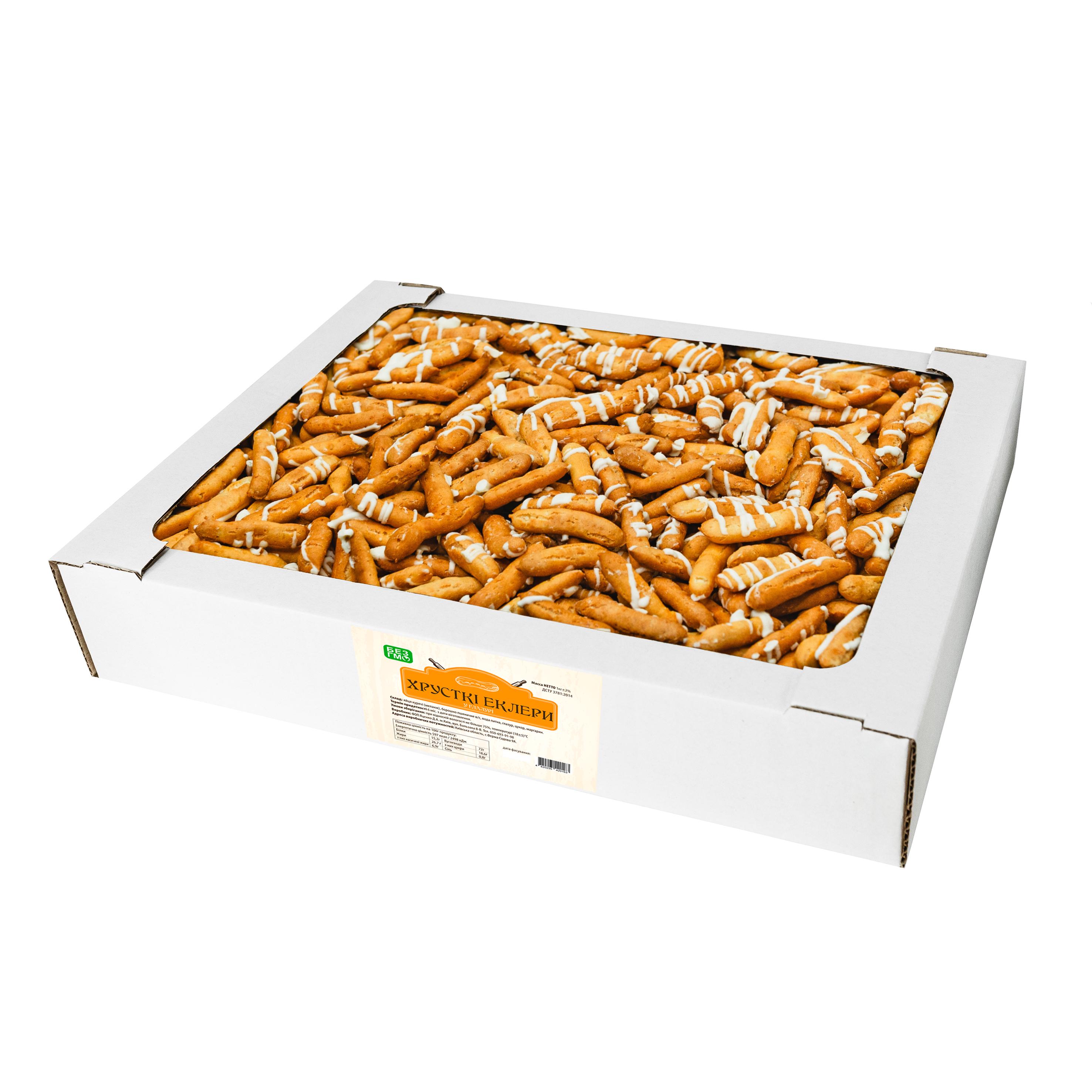 Печенье сдобное Хрустящие Эклеры в глазури 1 кг (29060137)