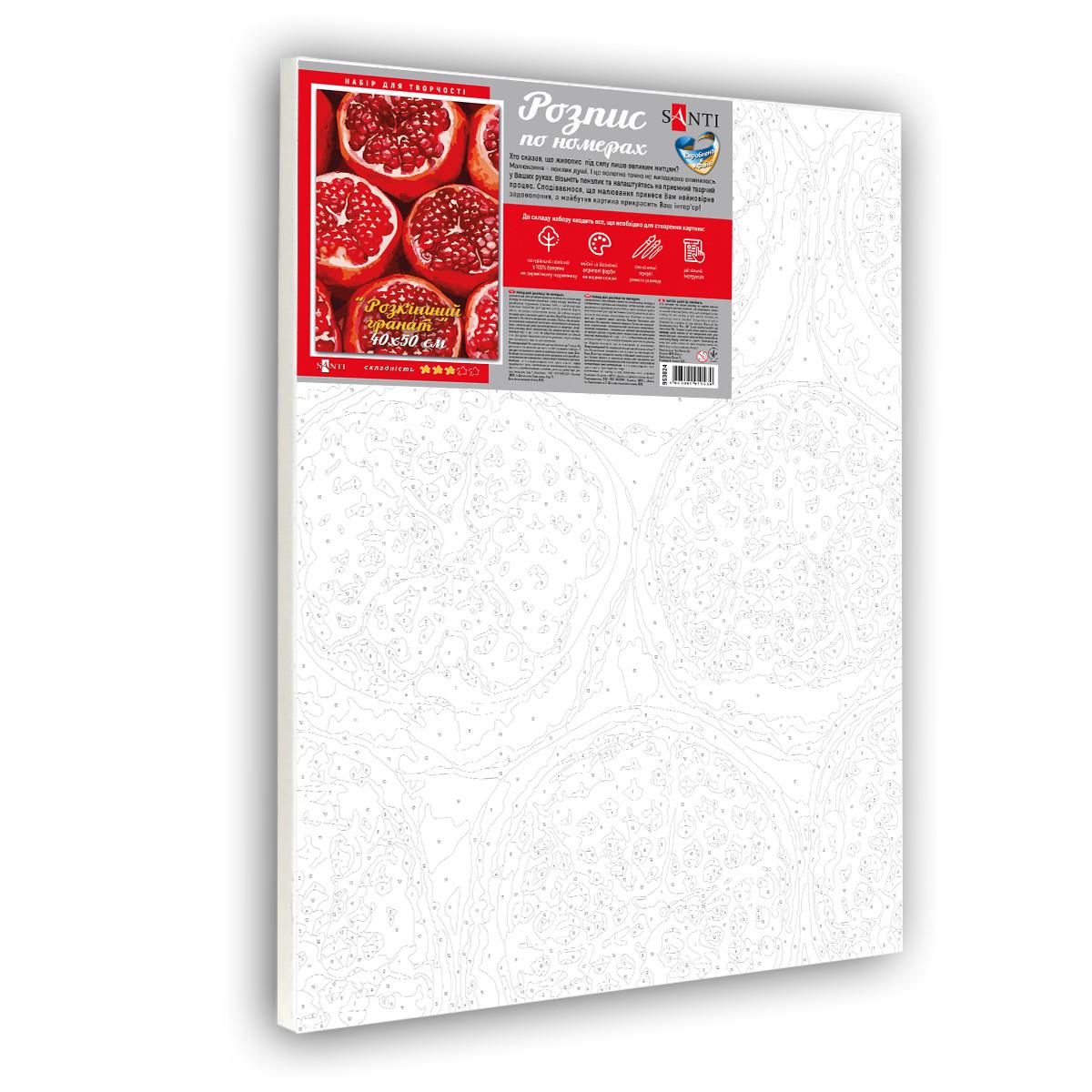 Набор картина по номерам Santi Роскошный гранат 40x50 см (953824) - фото 2 Набор картина по номерам Santi Роскошный гранат 40x50 см (953824) - фото 2
