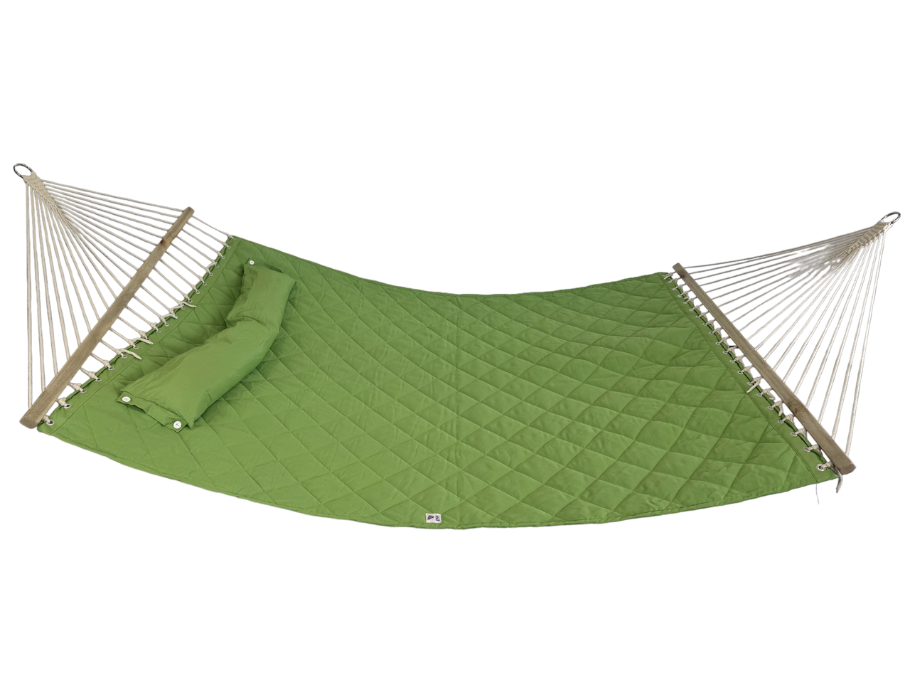 Гамак двухместный подвесной садовый со стальным каркасом WCG SOFT для отдыха в саду со съемной подушкой XXL 200x140 см Зеленый (WCGR-H05-31) - фото 6
