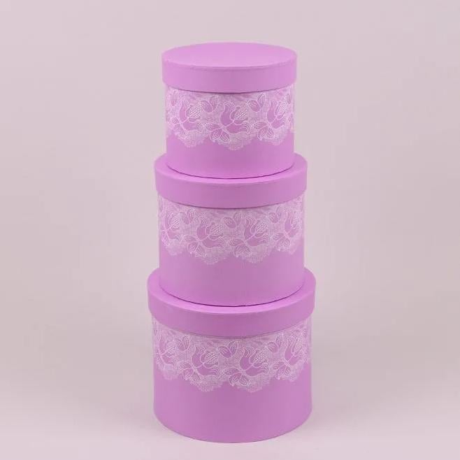 Комплект коробок для квітів Flora Фіолетовий 3 шт. (38248) - фото 2 Комплект коробок для квітів Flora Фіолетовий 3 шт. (38248) - фото 2