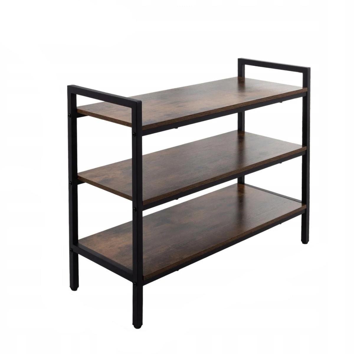 Полка стеллаж для обуви Ruhhy 3-уровневый металл+MDF лофт 79х30х58,5 см (32407263) Полка стеллаж для обуви Ruhhy 3-уровневый металл+MDF лофт 79х30х58,5 см (32407263)