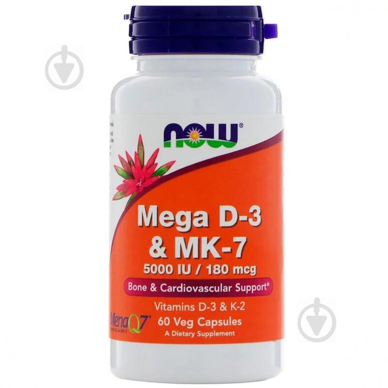 Витамины Now Foods D-3 & MK-7 5000 МЕ / 180 мкг 60 капсул (NF0384)