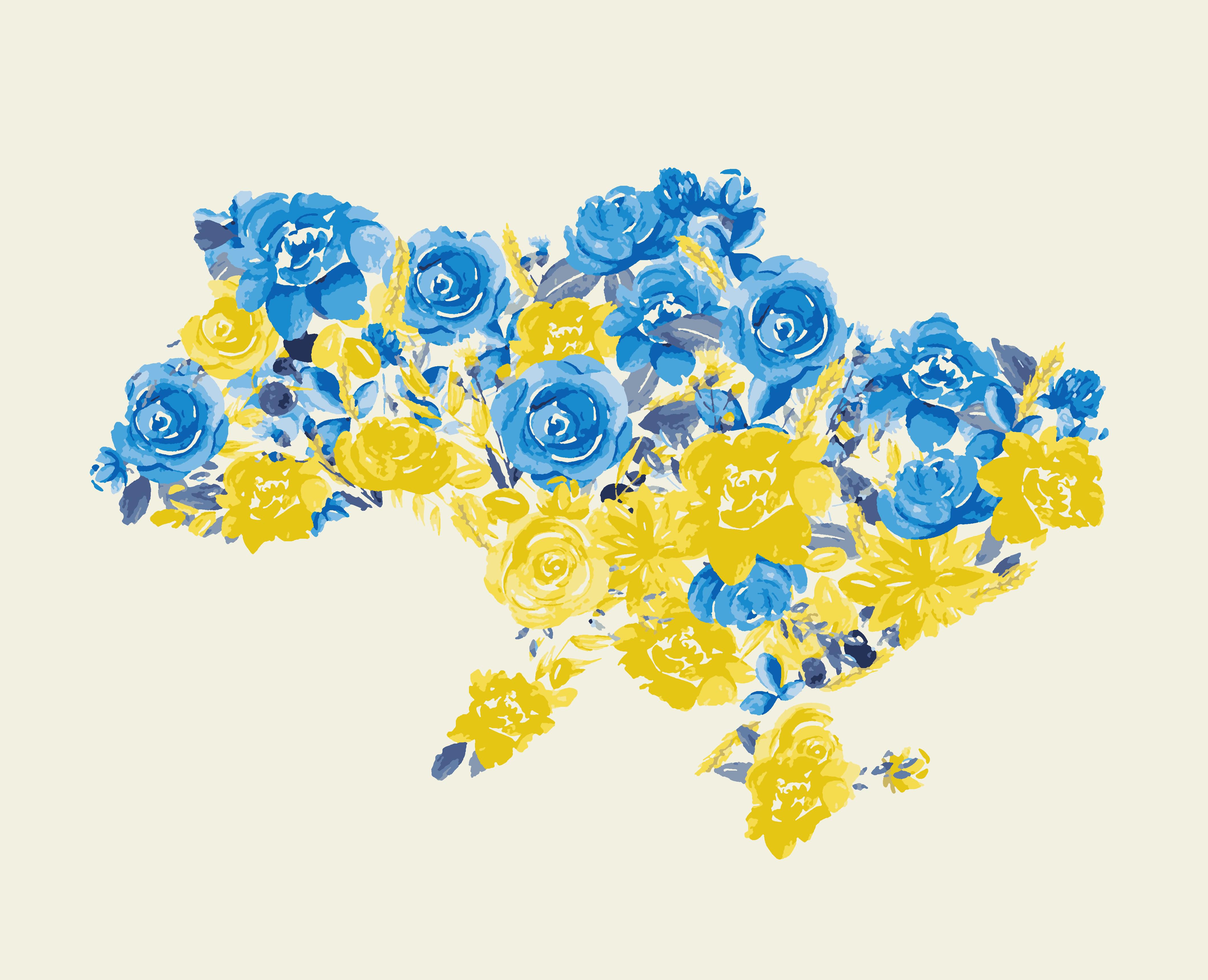 Картина по номерам Artissimo Блуминг Украина 50x60 см (PNX9642-Artis)