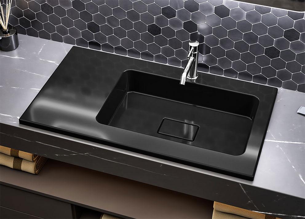 Умивальник накладний Status Vega Low 80 L Black (686) - фото 1 Умивальник накладний Status Vega Low 80 L Black (686) - фото 1