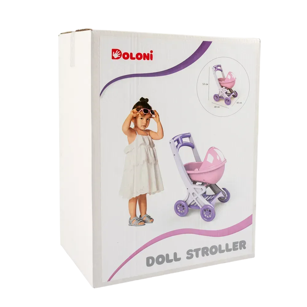 Коляска для кукол и пупсов Doloni Toys из пластика 56 см Серо-розовая (150-98-0121/04) - фото 5 Коляска для кукол и пупсов Doloni Toys из пластика 56 см Серо-розовая (150-98-0121/04) - фото 5