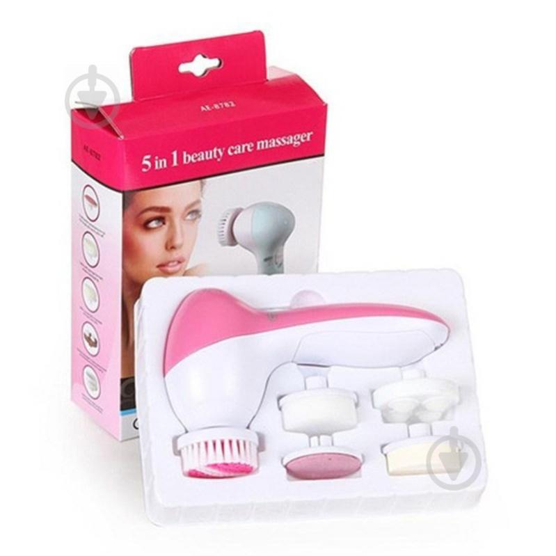 Массажер для лица Beauty Care Massager AE-8782 5 in 1 Белый/розовый (np2_0929) - фото 3