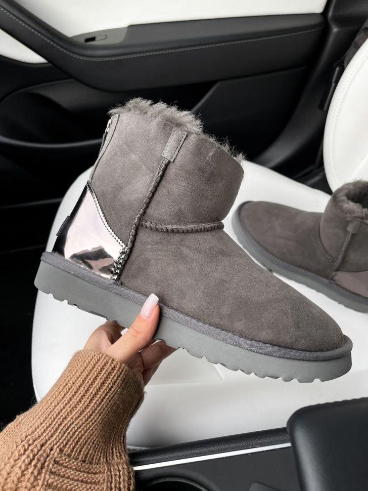 Уггі жіночі UGG Short ZIP Grey Lacquer Suede р. 37 Сірий (13608) Уггі жіночі UGG Short ZIP Grey Lacquer Suede р. 37 Сірий (13608)