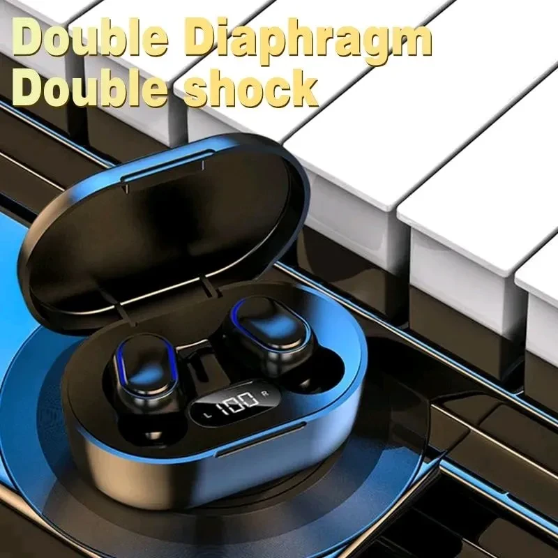 Наушники беспроводные TWS с кейсом Bluetooth 5.0 Черный (E7s) - фото 3 Наушники беспроводные TWS с кейсом Bluetooth 5.0 Черный (E7s) - фото 3