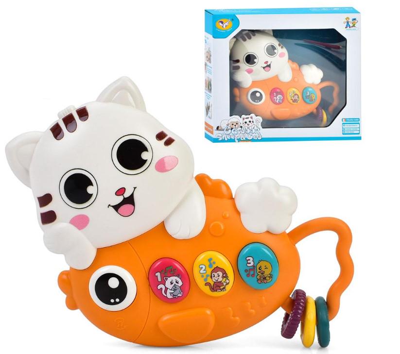 Пианино Кот с рыбкой со звуками животных 2 режима (855-202A)
