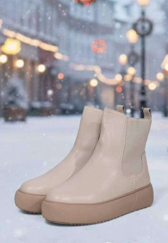 Черевики жіночі Seven CQ270 шкіряні зимові р. 37 Бежевий (32362441)