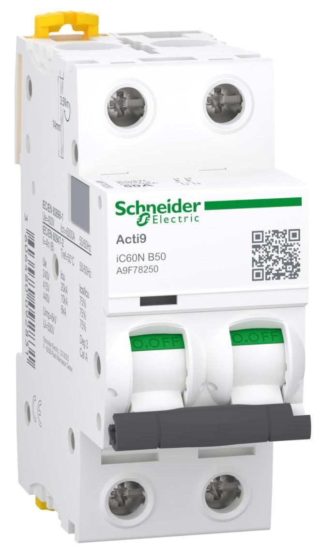 Автоматический выключатель Schneider Electric iC60N B 2P 50A (A9F78250)