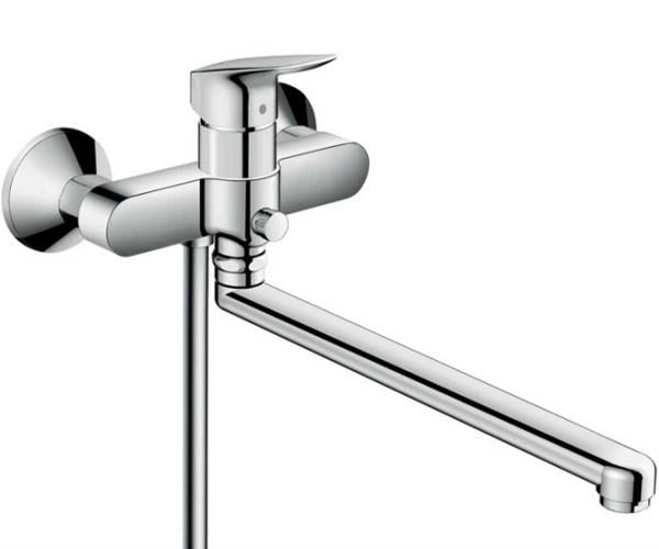 Смеситель для ванны Hansgrohe Logis 71402000 Хром с длинным наливным изливом (24444)