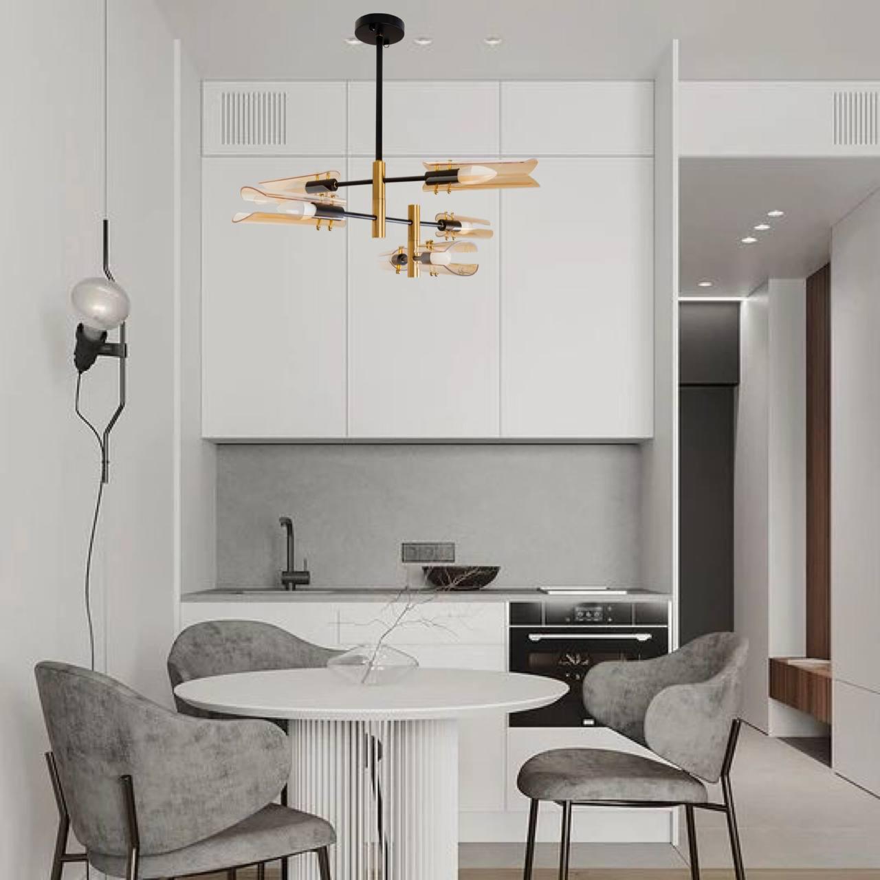 Люстра современная на 6 ламп Черный (61-V1012-6 BR) - фото 2