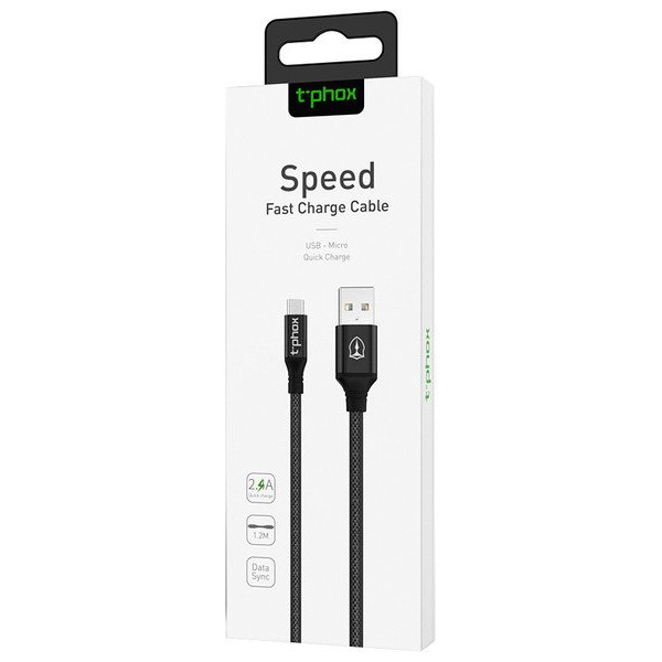 Кабель T-Phox Speed T-M810 Micro USB 1,2 м Black