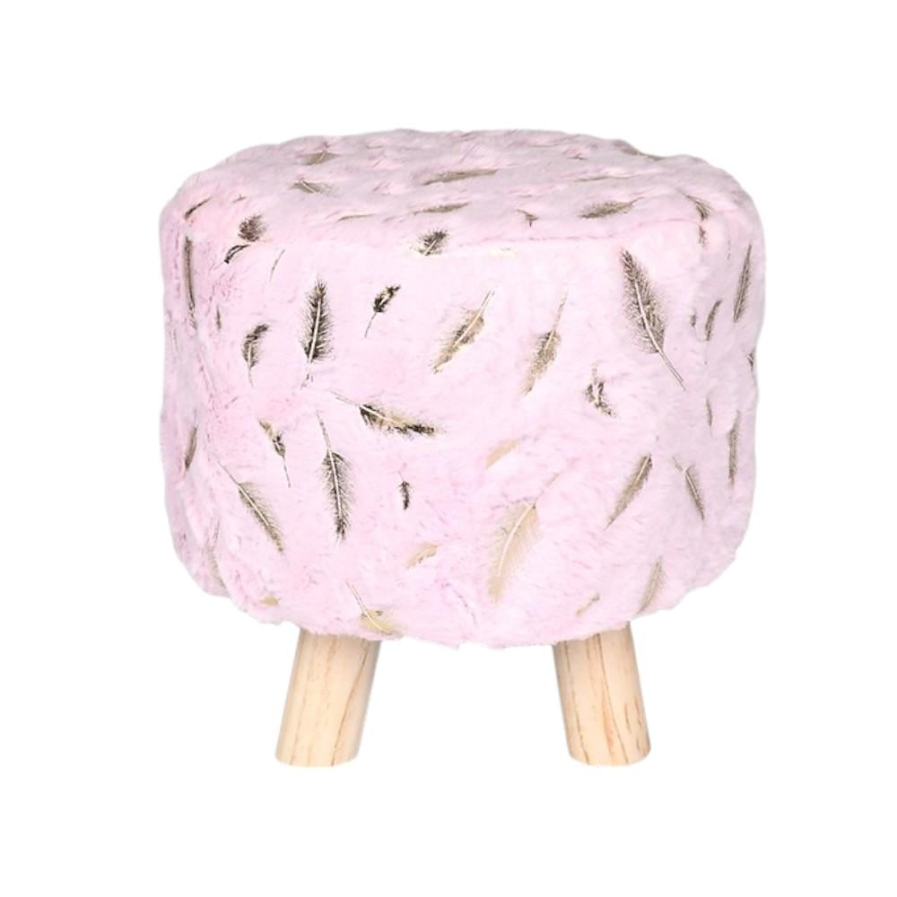 Пуф Stenson Plush фланелевый с деревом 28х30 см Розовый (R33441)